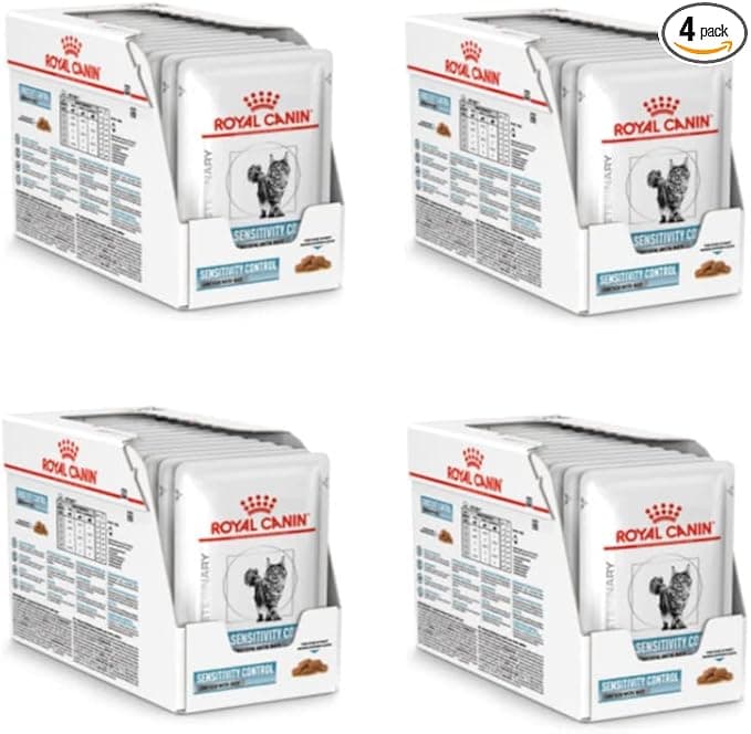Royal Canin Veterinary Sensitivity Control | Pack of 4 | 4 x 12 x 85 g | Complete Dietary Food for Adult Cats | to Reduce Symptoms of Nutrient Intolerance - Image 1