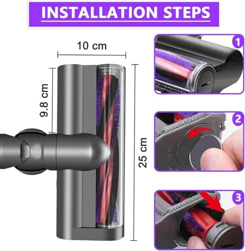 Brush Head for Dyson V6 DC58 DC59 DC62 DC72 D74 SV04 SV06 SV09 Direct Drive Electric Brush for Dyson V6 Vacuum Cleaner Head Accessory for Dyson V6 for Hard Floors and Carpets - Image 3