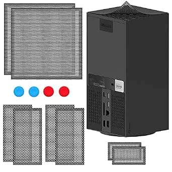 2 Pack Xbox Series X Dust Filter, Case Cover/Dust Bleed Cover for Xbox Series X Plus Console:With 4 Handle Caps