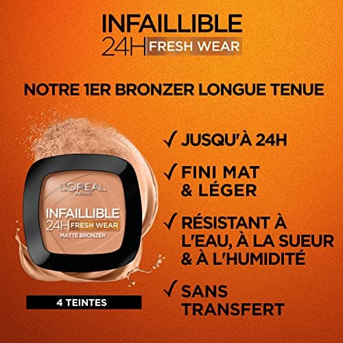 L'Oréal Paris - Long-lasting Bronzing Powder - Waterproof - Infallible 24H Fresh Wear - Shade: Medium (350) - 26.5 g - Image 4