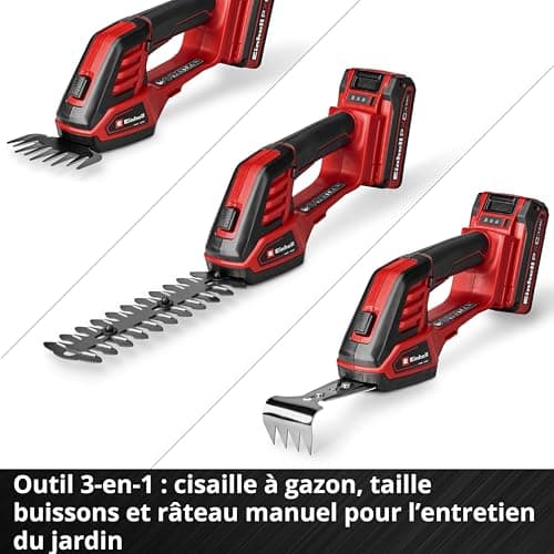 Einhell GE-CG 18/100 Li 3-in-1 Solo Power X-Change Cordless Lawn Shear (18 V, with 100 mm Grass Cutter Blade, 200 mm Busher Blade, Rake Tip, Without Battery) - Image 7
