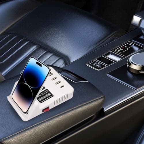 Inverseur de véhicule pour ordinateur portable, convertisseur de voiture pour chargement d'ordinateur portable | Chargeur de voiture 200 W | Onduleur automobile, convertisseur de tension, 3 ports USB - Image 3