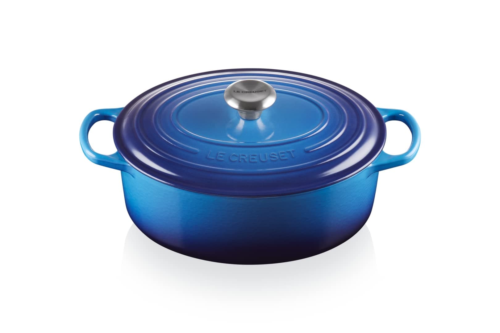 Le Creuset, Azure 21178312202430 Signature Enamelled Cast Iron Casserole Dish with Lid, Ø 31 cm, Oval, Compatible with All Heat Sources (Induction Included), Capacity: 6.3 L, 5.7 kg, Azure - Image 1