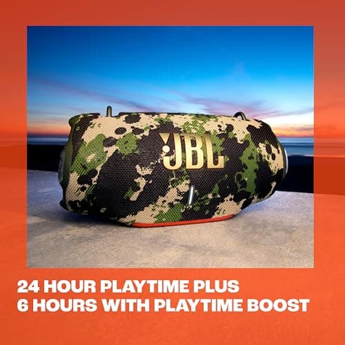 JBL Xtreme 4, Enceinte Portable Bluetooth avec Son JBL Pro, jusqu'à 24h d'autonomie, Recharge Rapide, Étanche Indice IP67, bandoulière Incluse sans Adaptateur PD, au Motif camouflé - Image 4