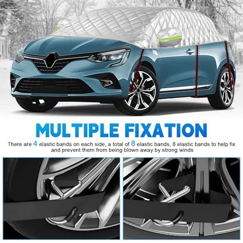 Half Exterior Car Cover for Renault Clio 2005-2025, Half Half Cover Waterproof Anti-Snow Anti-Ice Half Cover for Automobiles - Image 4