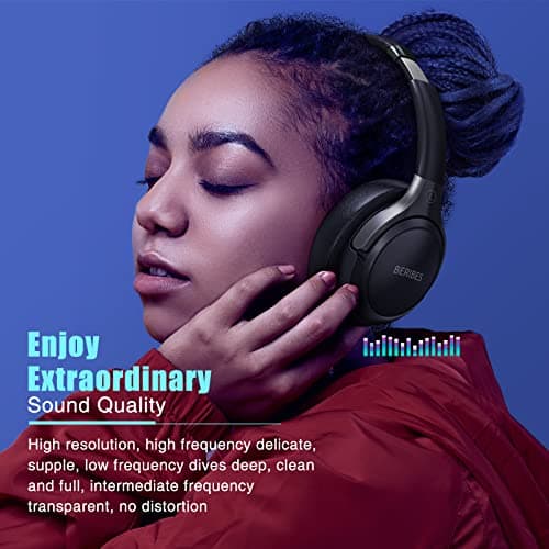 BERIBES Casque Bluetooth sans Fil - Durée de Lecture : 65 h -avec Micro 6 Modes EQ - Style Around-Ear - avec Microphone - pour iPhone/iPad/Android/Ordinateurs Portables - Image 6
