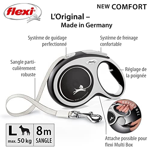 Flexi Comfort L Strap 8 m Black Retractable Lead for Dogs up to 50 kg - Image 4