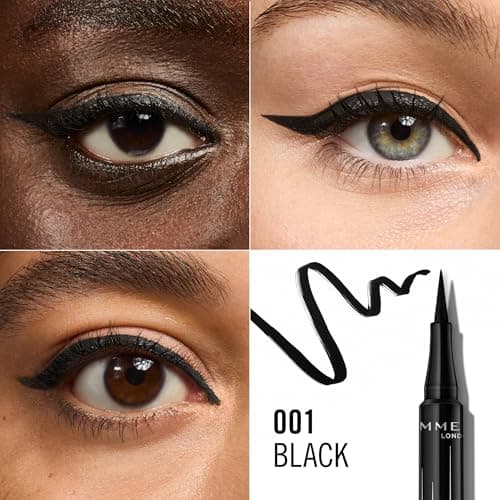 Rimmel - Eyeliner Wonder'Ink - Waterproof - Longue tenue - Mate - Application facile - Noir ( 01 Black) - 1 ml (0.03 FL OZ) - Image 4