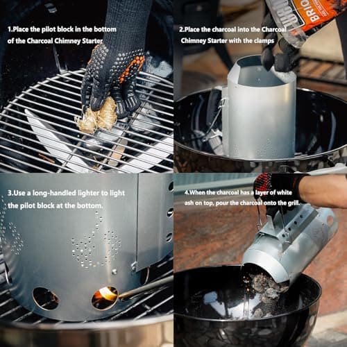 Onlyfire Rapidfire Starter Galvanised Steel Fireplace - BBQ Accessory for Charcoal Barbecues Diameter 47 cm and +, Fire Starter with Two Handles, 32 cm Height, Replacement for Weber 7416 - Image 6