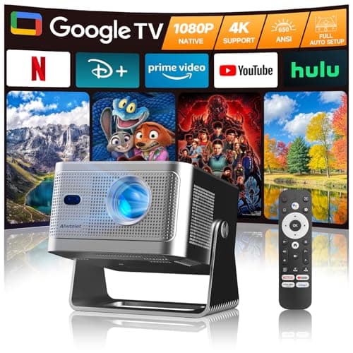 Alwtniet Nativo Full HD 1080P Video Projector 4K Con Google TV, Built-in Mini Projector Portable WiFi Bluetooth Autofocus/Obstacle Avoidance/6D Keystone Short Throw - Image 2