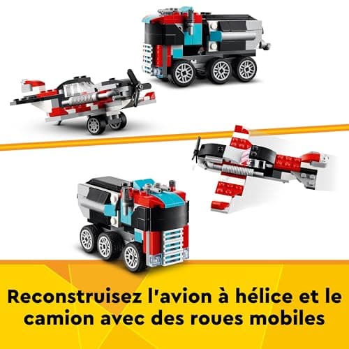 LEGO Creator 3in1 Flatbed Truck with Helicopter Toy to Propeller Plane and Fuel Lorry to Hot Rod and SUV Car Toys for 7 Plus Year Old Boys, Girls and Kids Who Love Cool Vehicles, Gift Idea 31146 - Image 5