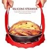 Red Silicone Steamer Multifunctional Portable Drain Basket Pressure Cooker Cooking Utensils Sling For 6 Qt 8 Qt Instant Pot 20x20x15.5cm - Image 5