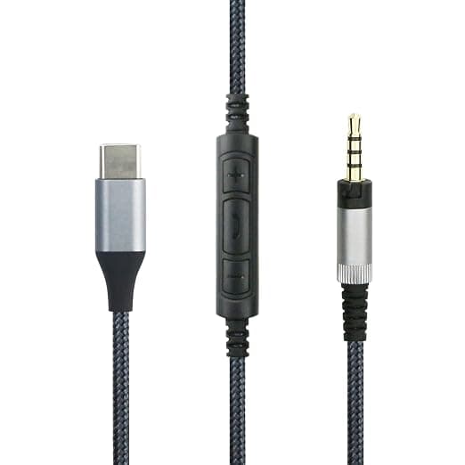 ABLET USB C Audio Cable Compatible with Sennheiser Momentum Headphones, Momentum2.0 Momentum3 HD1 Headphones, Remote Volume Microphone Compatible with Samsung Galaxy Compatible with Oneplus Android