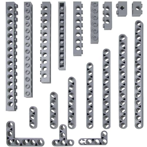 114 Pieces Construction Techniques Set - Hole Beams, Lifting Arms, L and T Beams Compatible LEGO - STEM Building Set for Kids and Adults (Grey) - Image 2
