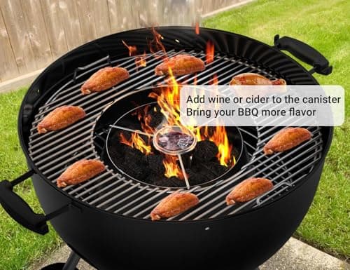 Onlyfire Charcoal Baskets with Stainless Steel Tumbler, Stainless Steel Basket Tank, Accessory for Weber Kettle Charcoal Barbeque 47, 57 and 67 cm - Image 4
