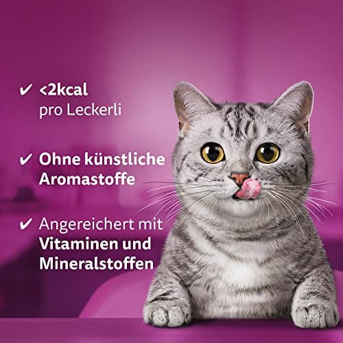 Whiskas Knuspertaschen 4 Packs of Salmon Flavoured Cat Treats, 4 x 180 g (4 Packs) - Various Product Packaging Available - Image 5