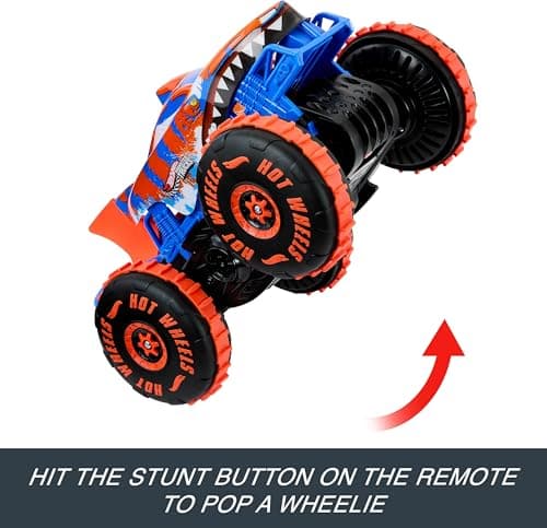 Hot Wheels Monster Trucks RC Vehicle Tiger Shark Escalator with 3 Game Modes for Running, Climbing and Stunts, JFR39 - Image 4