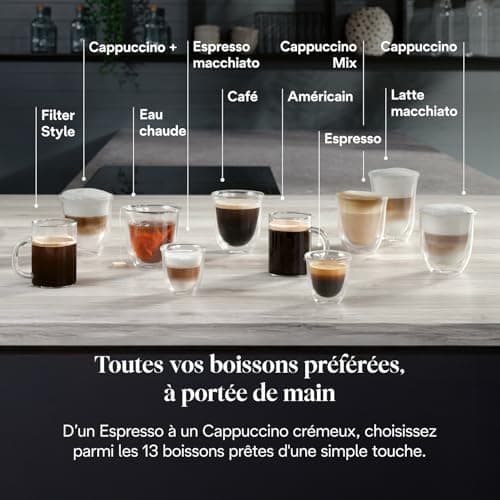 De'Longhi Magnifica Evo Next - Perfetto Automatic Coffee Machine with LatteCrema Automatic Milk Frother, 13 Drinks in One Touch, Touch Screen Colors, Titanium and Black (ECAM312.80.TB) - Image 5