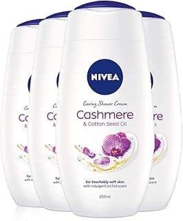 NIVEA NIVEA Lot de 4 crèmes douche hydratantes au cachemire (4 x 250 ml), crème corporelle luxueuse + extrait de cachemire, lotion hydratante pour le corps, hydratant pour la peau