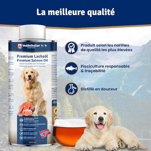 Veddelholzer Salmon Oil for Dogs 1 Litre in Tin Can Recyclable Ideal Coat Care Good for Bones & Immune System with Omega3 Fatty Acids & Vitamin E - Image 6