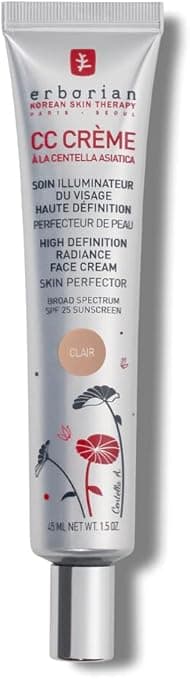 Erborian Erborian - CC Crème à la Centella Asiatica - Maquillage et Soin Illuminateur de Teint Haute Définition pour Visage - Protection Solaire SPF 25 - Soin Cosmétique Coréen