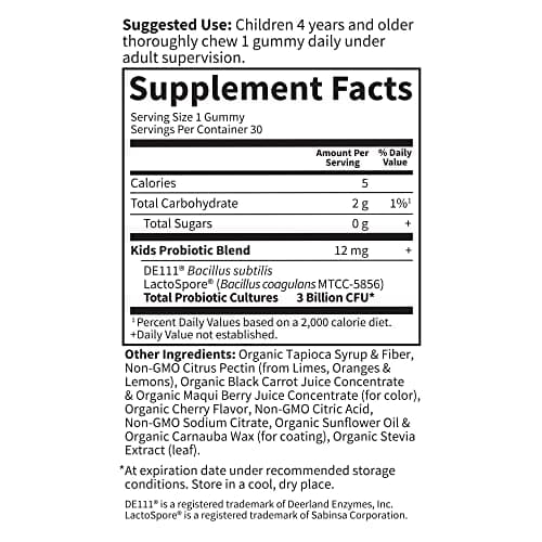 Garden of Life Kids Probiotic, 3 Billion CFU (Cherry) - 30 gummies - Image 7