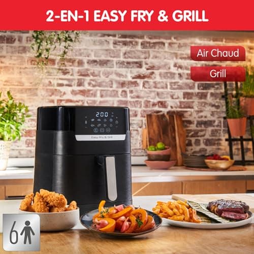 Moulinex Oil Free Deep Fryer + Grill, XL Capacity 4.6L, Up to 6 People, 8 Automatic Programs, Air Fryer, Digital Touch Screen, Adjustable Temperature, Easy Fry & Grill 2-in-1, EZ505810 - Image 5