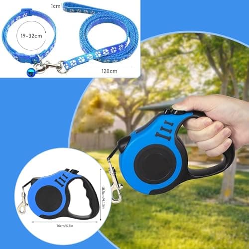 Retractable Dog Lead, 5 m Stable and Adjustable Retractable Dog Lead, 360° with Non-Slip Handle, Flexible for Training and Walking - Image 4