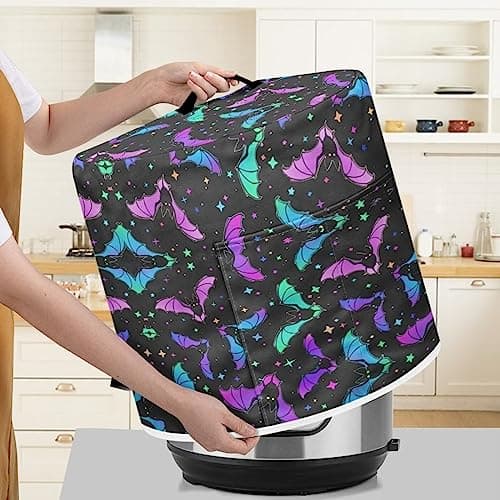 Halloween Bat Air Fryer Cover with Top Handle and Storage Pockets, Dust Cover Compatible with Instant Pot Dust Protector for - Image 5