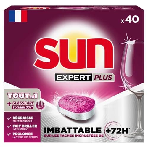 SUN - Expert Plus All-in-1 dishwasher tablets - 40 tablets - regular - unbeatable on stubborn stains of over 72 hours - Made in France - Image 4