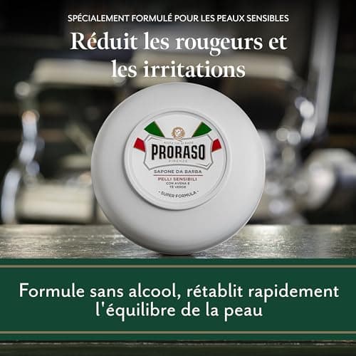 Proraso | Shaving soap for sensitive skin (150 ml jar) – Men's face care anti-irritation – Refreshing shaving soap with green tea and oat extract - Image 6