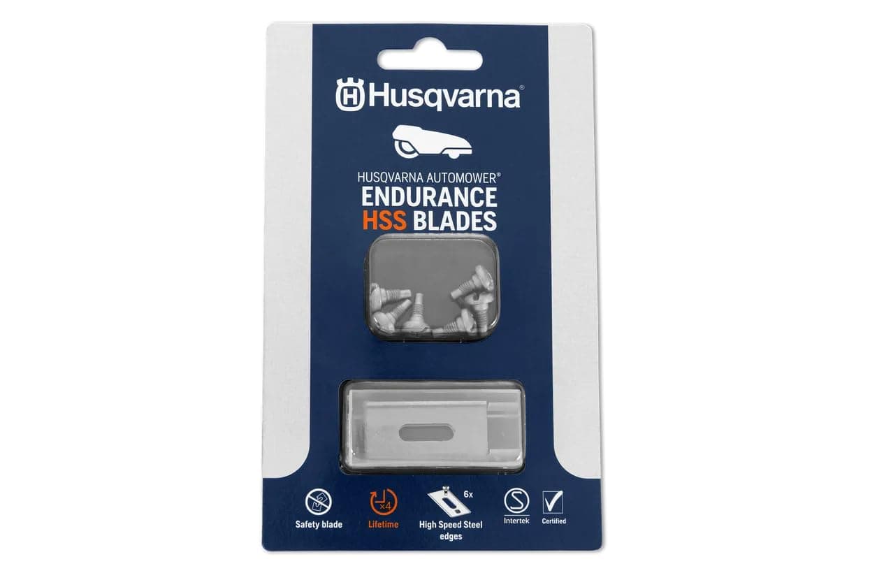 Husqvarna High speed carbon steel blades, 4 cutting edges, durability doubled compared to conventional blades. - Image 1