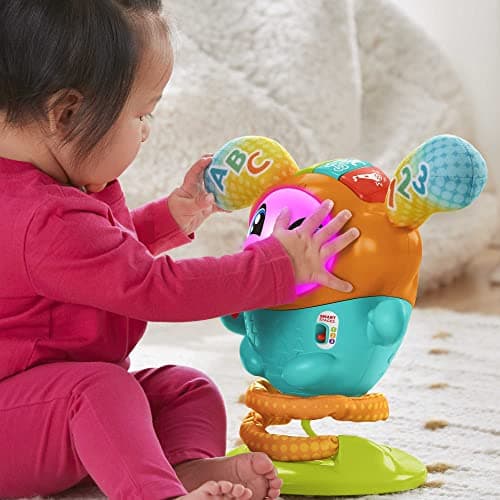 Fisher-Price Mon Petit DJ | Petit Robot Jouet sur Ressort 4 en 1 | Jouet Interactif Bébé 9 Mois à 36 Mois | Jouet Educatif Musical et Lumineux pour Apprendre en S'amusant | Version Française, HJP88 - Image 3