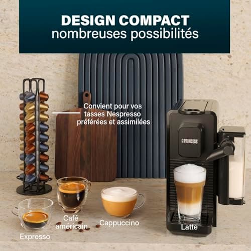 Princess Capsule and Latte Pro Capsule Coffee Machine, Nespresso Compatible, Automatic Milk, 20 Bars, 1400W, BPA Free, Washable Parts, Automatic Shutdown, 01.249455.01.001 - Image 3