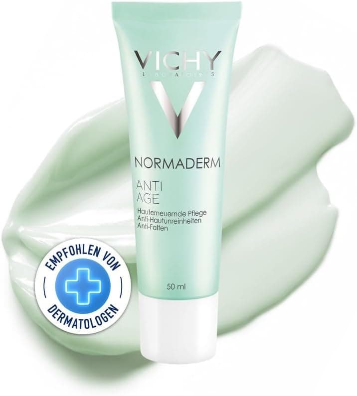 Vichy, Normaderm, Anti-Aging Resurfacing, Anti-Blemish & Anti-Wrinkle, Enriched with Glycolic Acid & Vitamin C, For Sensitive Skin, 50 ml
