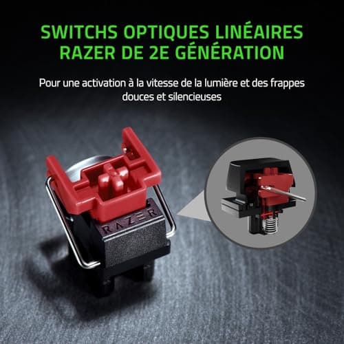Razer Huntsman Mini (Switches Red) - 60% Compact Gamer Keyboard (Silent and Linear Opto-Mechanical Switches, PBT Keys, Detachable USB-C Cable) AZERTY Keyboard | Black - Image 3