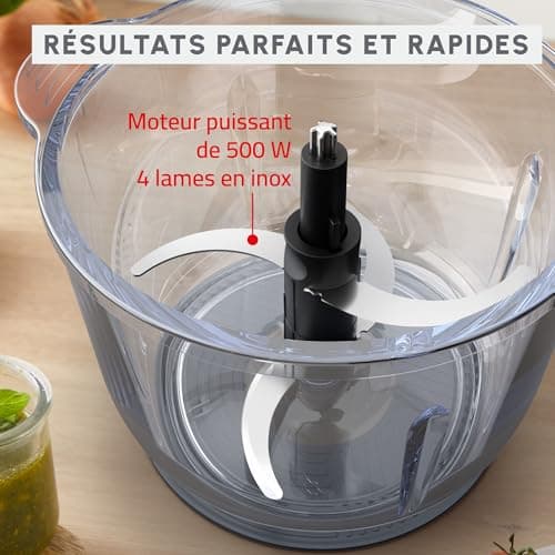 Moulinex Choppeo, Choppeo Chopper with Glass Bowl, 1L Usable Capacity, Borosilicate Glass, 2 Speed, Java Pepper DJ602110 - Image 8