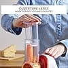 Moulinex Fresh Express 5-in-1 Vegetable Slicer, Slice, Grater, Wide Feed Tube, Colour Coded Tape, Made in France DJ755G10, Red, White - Image 8