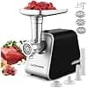 2000W Electric Meat Grinder with 3 Perforated Metal Discs, Kebbe Mouthpiece and Pastry Tip, Sausage Filler, 4 in 1 Food Processor for Meat and Sausage - Image 2