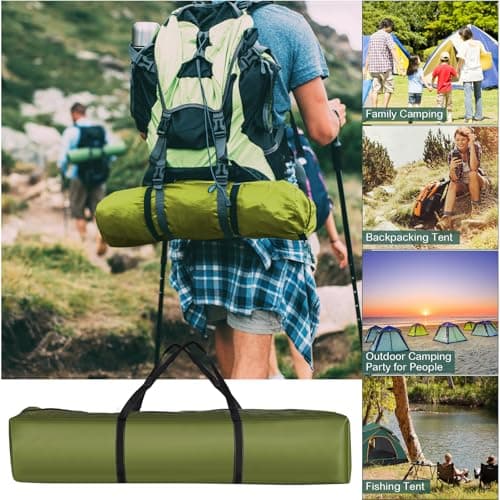 Camping Tent for 3-4 Person, Automatic Pop Up Tent with Double Doors Waterproof Windproof 3-4 Seasons Outdoor Tent for Family Trekking Camping Olive Green - Image 8