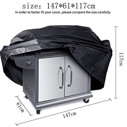 Rectangular Outdoor Barbecue Cover 145 x 61 x 117 cm, 210D Waterproof Anti-UV Waterproof Grill Cover for Weber, Holland, Jennair Campingaz etc - Image 3
