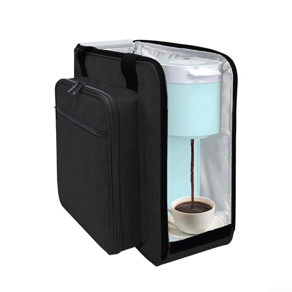 Sac de voyage pour machine à café, étui de transport à ouverture latérale pour machines à usage unique K-Mini, rangement rembourré pour accessoires, sac de voyage pour cafetières - Image 1