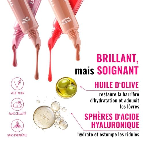 Dermacol Lip Treat Baume à lèvres aux sphères comblantes d'acide hyaluronique - Soin hydratant vegan à la texture Melting Touch et à la teinte brillante, 10 ml, no. 7 - Summer Crush - Image 7