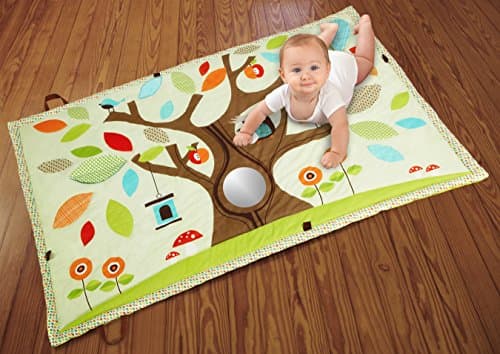 Skip Hop Treetop Forest Baby Play Mat from Birth 150 x 100 cm Suitable for 2 Babies – Play and Play Mat with Handle, Textures, Patterns, Mirror and Sounds - Image 4