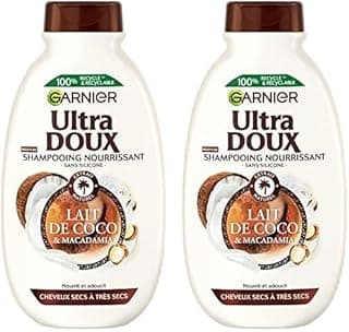 Garnier Garnier Ultra Doux Shampooing Assouplissant lait de coco 300 ml (Lot de 2)