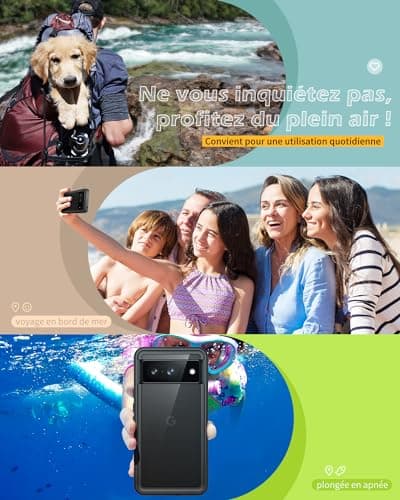 Lanhiem Google Pixel 8 Waterproof Case - Shockproof Unbreakable 360 Degree Full Body [with Screen Protection+Camera] IP68 Waterproof Military Construction Site Dustproof Waterproof Pouch for Pixel 8 - - Image 8