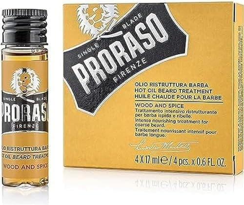 Proraso | Huile chaude pour la barbe Wood & Spice (4 flacons de 17 ml) – Traitement nourrissant intensif pour barbe longue et hirsute – Fabriquée en Italie - Image 3