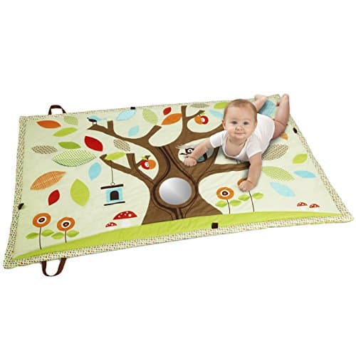 Skip Hop Treetop Forest Baby Play Mat from Birth 150 x 100 cm Suitable for 2 Babies – Play and Play Mat with Handle, Textures, Patterns, Mirror and Sounds - Image 2