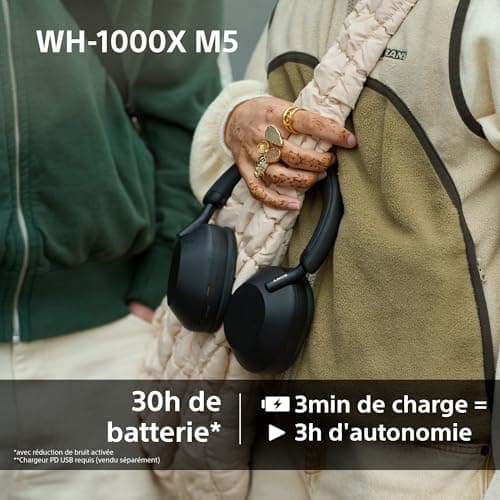Sony WH-1000XM5 - Hard Case, Premium Wireless Noise Cancelling Headphones, Bluetooth, Clear Call Quality, Hi Res Audio, 30h Battery Life, Hard Case, iOS and Android - Silver - Image 6