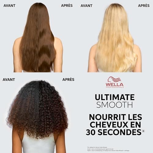 Wella Professionals Ultimate Smooth après-shampoing, soin capillaire nourrissant avec du squalane et oméga-9 pour cheveux secs, ternes et frisés (200ml) - Image 6